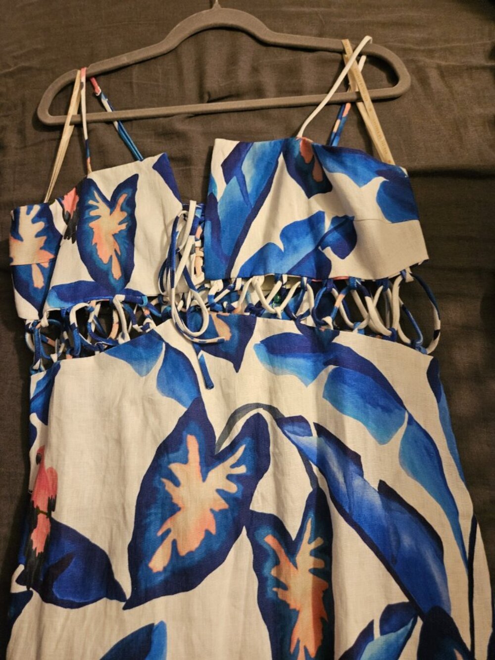NWT Off-White Blue Foliage Maxi Dress - Picture 8 of 10